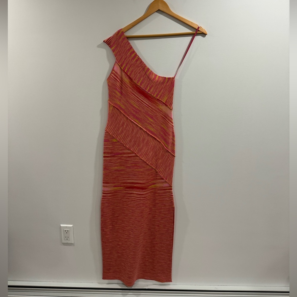 Torn By Ronny Women’s Kobo One Shoulder Pink Maxi Knit Dress Size XS/S